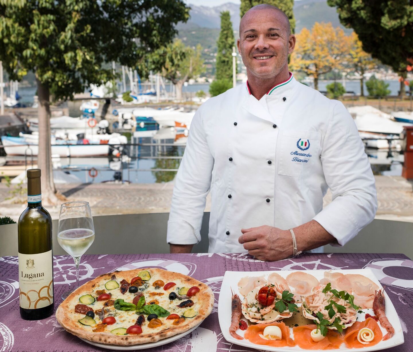 Chef Alessandro at the lakeside